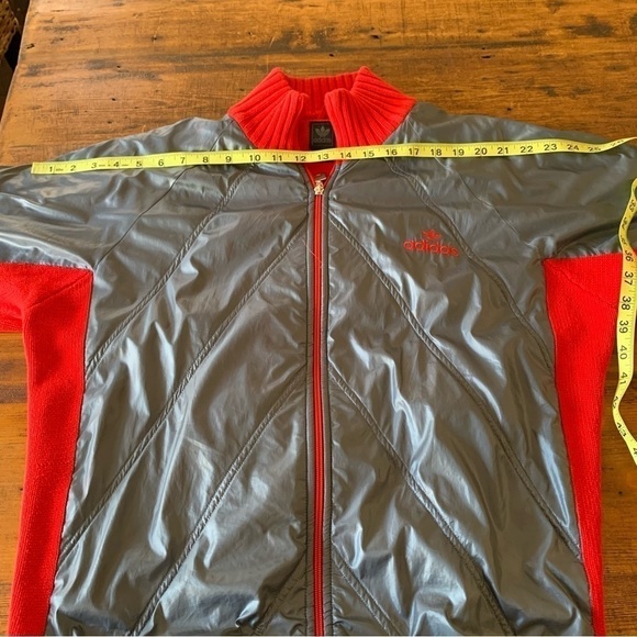 Adidas Y2K Icebreaker Gray Quilted Red Knit Bomber Training Varsity Jacket Sz L - Picture 8 of 10